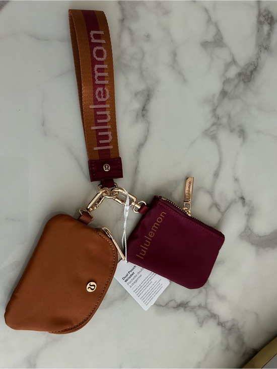 lululemon athletica Accessories - lululemon athletica Wristlet Keychain Pouches in Brown and Burgundy